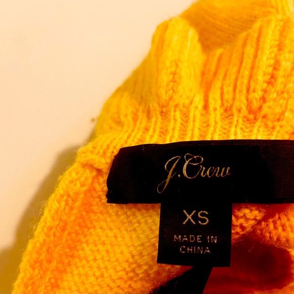 JC Crew bright yellow sweater xs with a beautuful flair neck - Picture 2 of 3